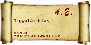 Argyelán Elek névjegykártya